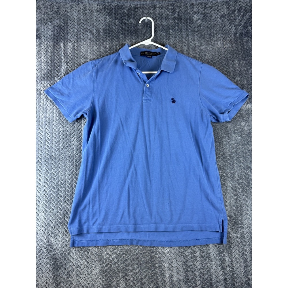 U.S. Polo Assn. Polo Shirt Mens Medium Blue Cotton High Rise Pony Logo Tennis